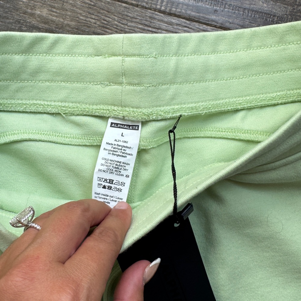 BRAND NEW NWT Alphalete Essential Core Shorts Frozen Spring Size L - Picture 3 of 5
